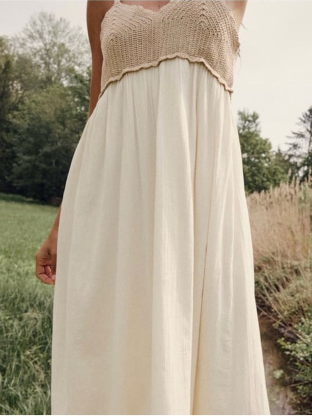 Zara Crochet and Gauze Maxi Dress - Picture 2 of 8